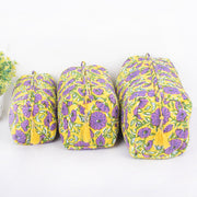 Indian Hand Block Print Toiletry Bag, Quilted Wash Bag, Cosmetic Pouch, Travel bag, Makeup Bag, Gift For Her - CraftJaipur